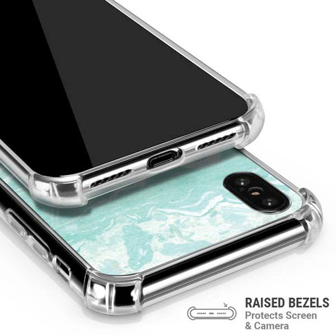 Mint Marbling iPhone XS Max Clear Case